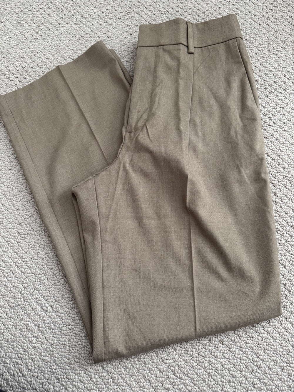 Madewell Taupe Straight-Leg Trousers